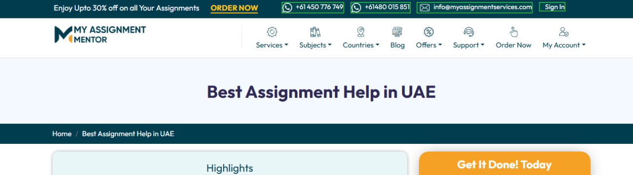 My Assignment Mentor UAE