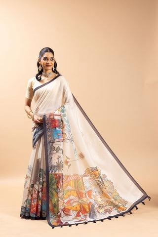 Vrindavan Vaas Chanderi Saree - Yuvani